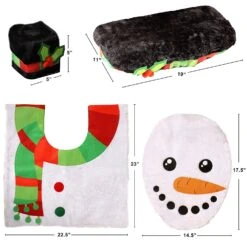 5 Pieces Christmas Snowman Theme Bathroom Decoration Set 11 5 Pieces Christmas Snowman Theme Bathroom Decoration Set -Xmas Supplies Shop 109
