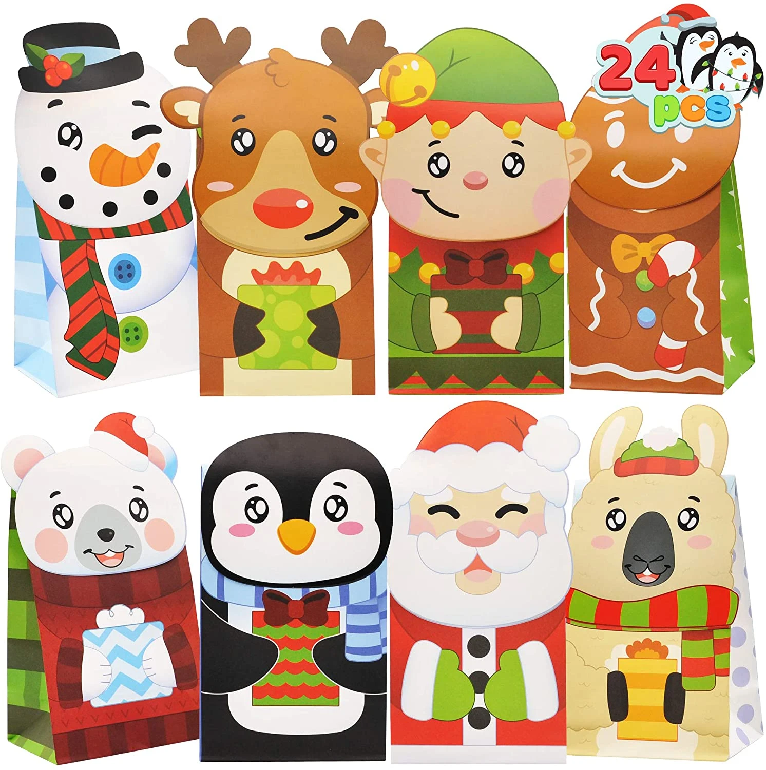 Christmas Die-Cut Flip Over Treat Bags, 24 Pcs 6 Christmas Die-Cut Flip Over Treat Bags, 24 Pcs - Image 4
