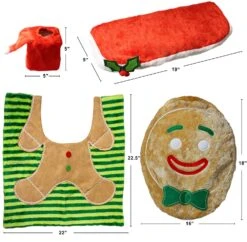 5 Pieces Christmas Gingerbread Theme Bathroom Decoration Set 9 5 Pieces Christmas Gingerbread Theme Bathroom Decoration Set -Xmas Supplies Shop 113