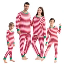 Women Christmas Red Stripe Family Matching Pajama