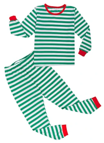 Women Christmas Green Stripe Family Matching Pajama 6 Women Christmas Green Stripe Family Matching Pajama - Image 4