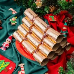 12Pcs Rose Gold Pattern Christmas Cracker Set -Xmas Supplies Shop 12PcsRoseGoldPatternChristmasCrackerSet 1