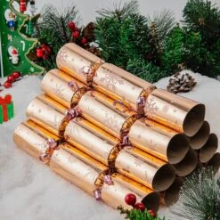 12Pcs Rose Gold Pattern Christmas Cracker Set -Xmas Supplies Shop 12PcsRoseGoldPatternChristmasCrackerSet 7