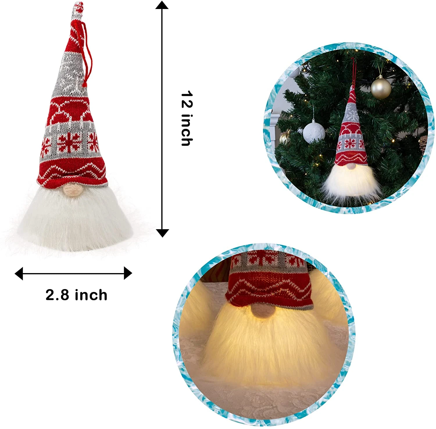 Light-up Christmas Gnome, 4 PCs 5 Light-up Christmas Gnome, 4 PCs - Image 3