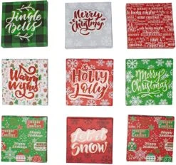Square Shape Christmas Gift Box, 9 PCs