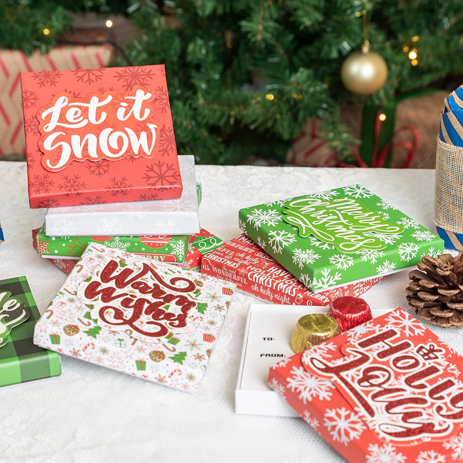 Square Shape Christmas Gift Box, 9 PCs 6 Square Shape Christmas Gift Box, 9 PCs - Image 4