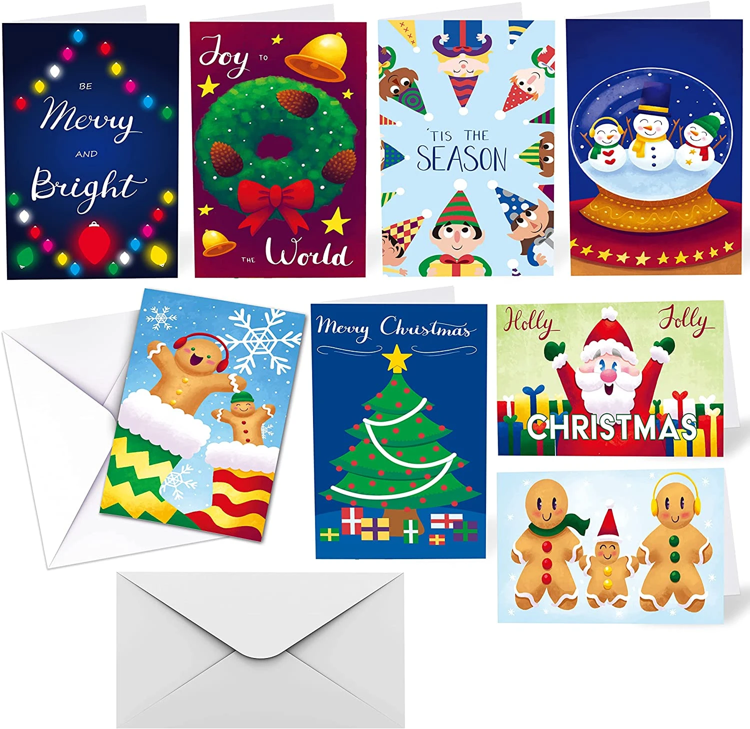 Christmas Colored Print Gift Card With Envelopes, 48 Pcs 3 Christmas Colored Print Gift Card With Envelopes, 48 Pcs