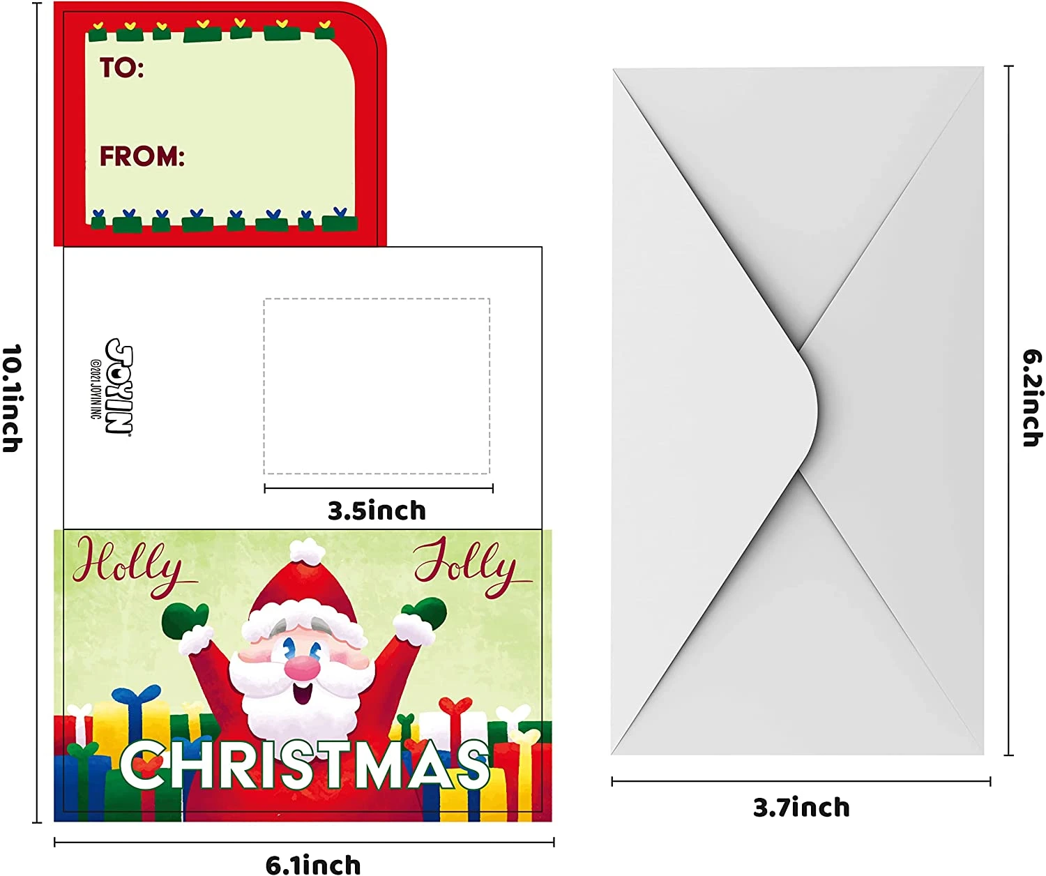 Christmas Colored Print Gift Card With Envelopes, 48 Pcs 5 Christmas Colored Print Gift Card With Envelopes, 48 Pcs - Image 3