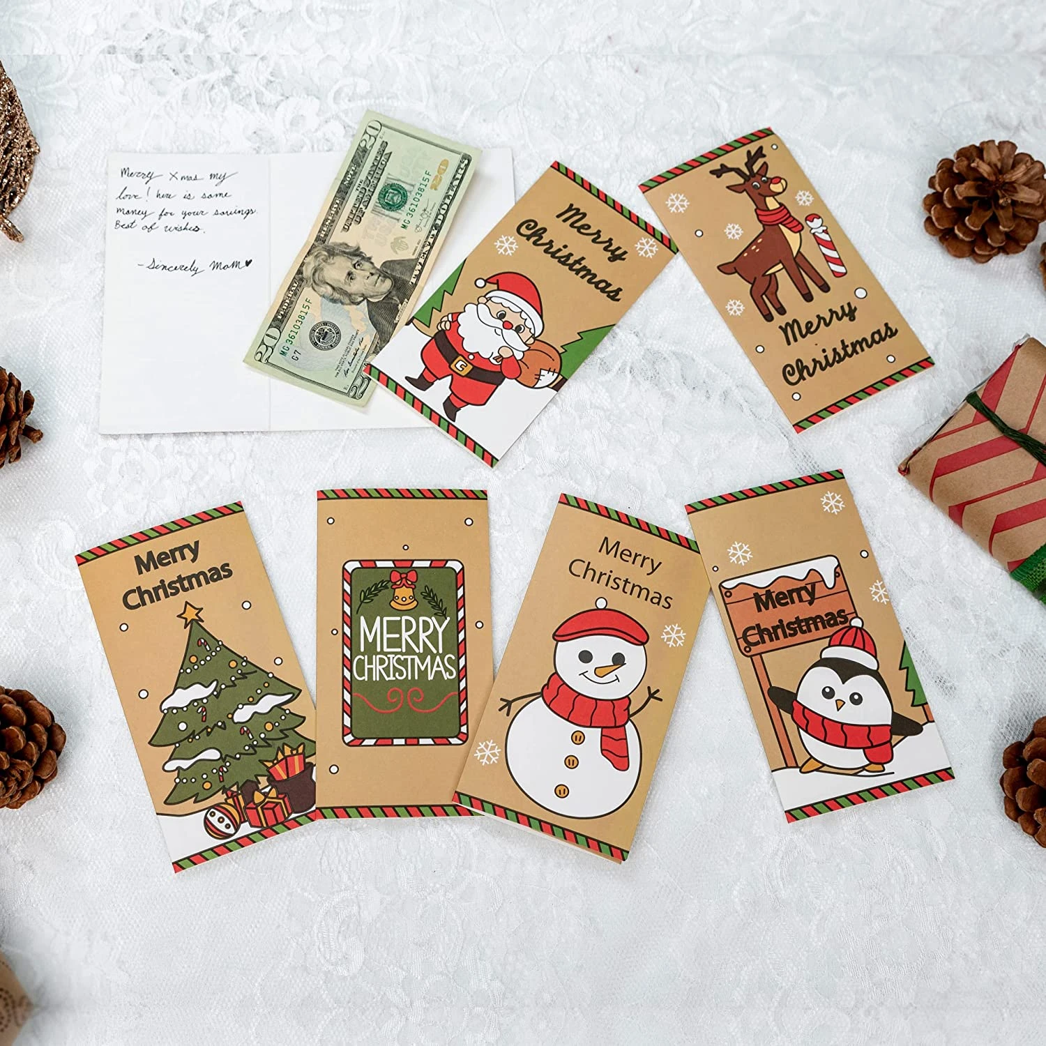 Christmas Gift Card Craft Paper With Envelopes, 30 PCs 6 Christmas Gift Card Craft Paper With Envelopes, 30 PCs - Image 4