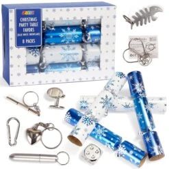 Christmas Party Table Favors (Blue White Snowflake), 8 Pack -Xmas Supplies Shop 13960 8