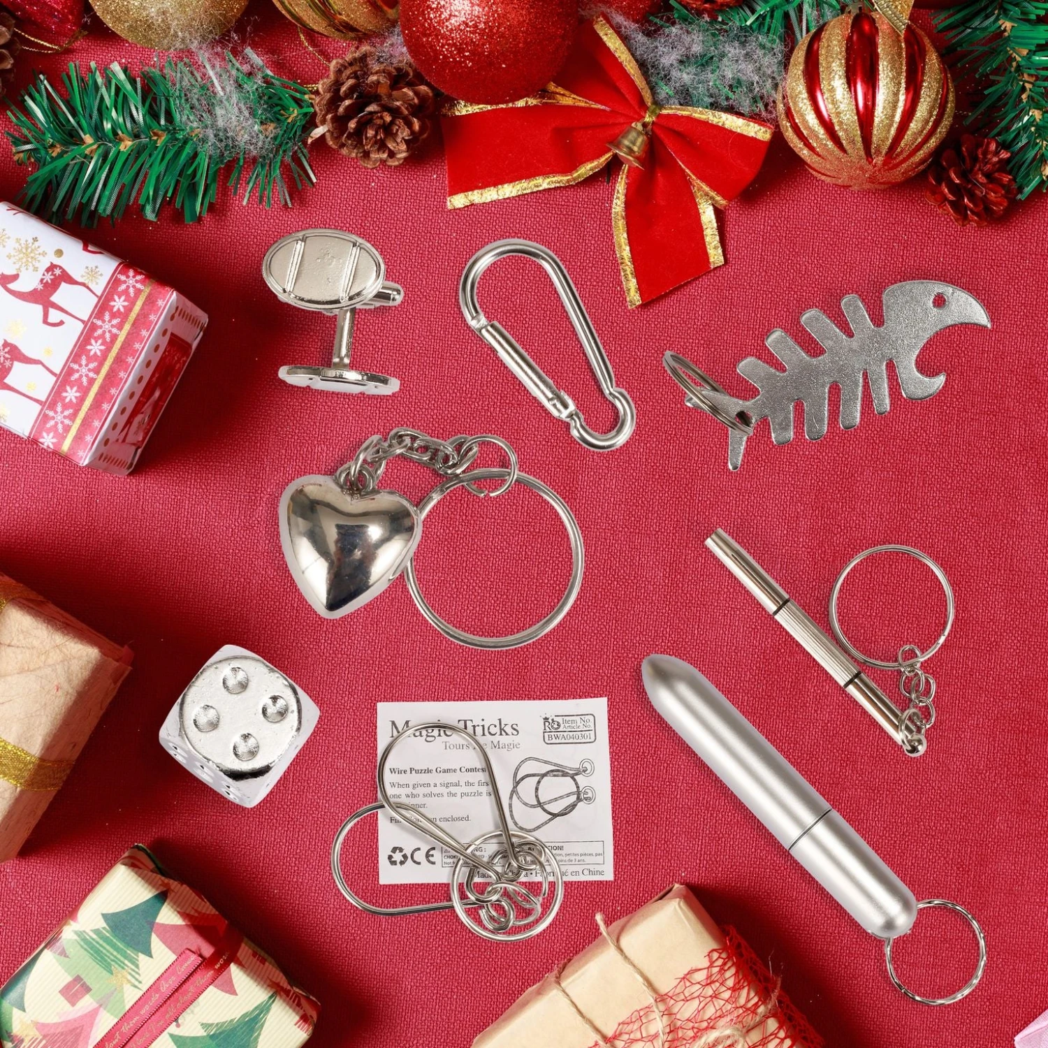 Christmas Party Table Favors (Blue Silver Snowflake), 8 Pack 5 Christmas Party Table Favors (Blue Silver Snowflake), 8 Pack - Image 3