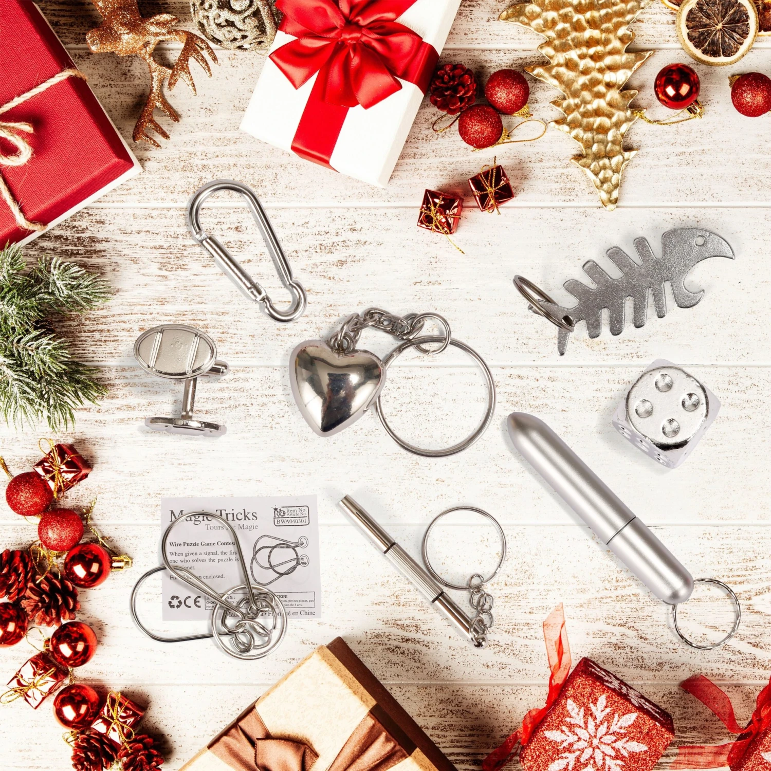 Christmas Party Table Favors (Blue Silver Snowflake), 8 Pack 6 Christmas Party Table Favors (Blue Silver Snowflake), 8 Pack - Image 4