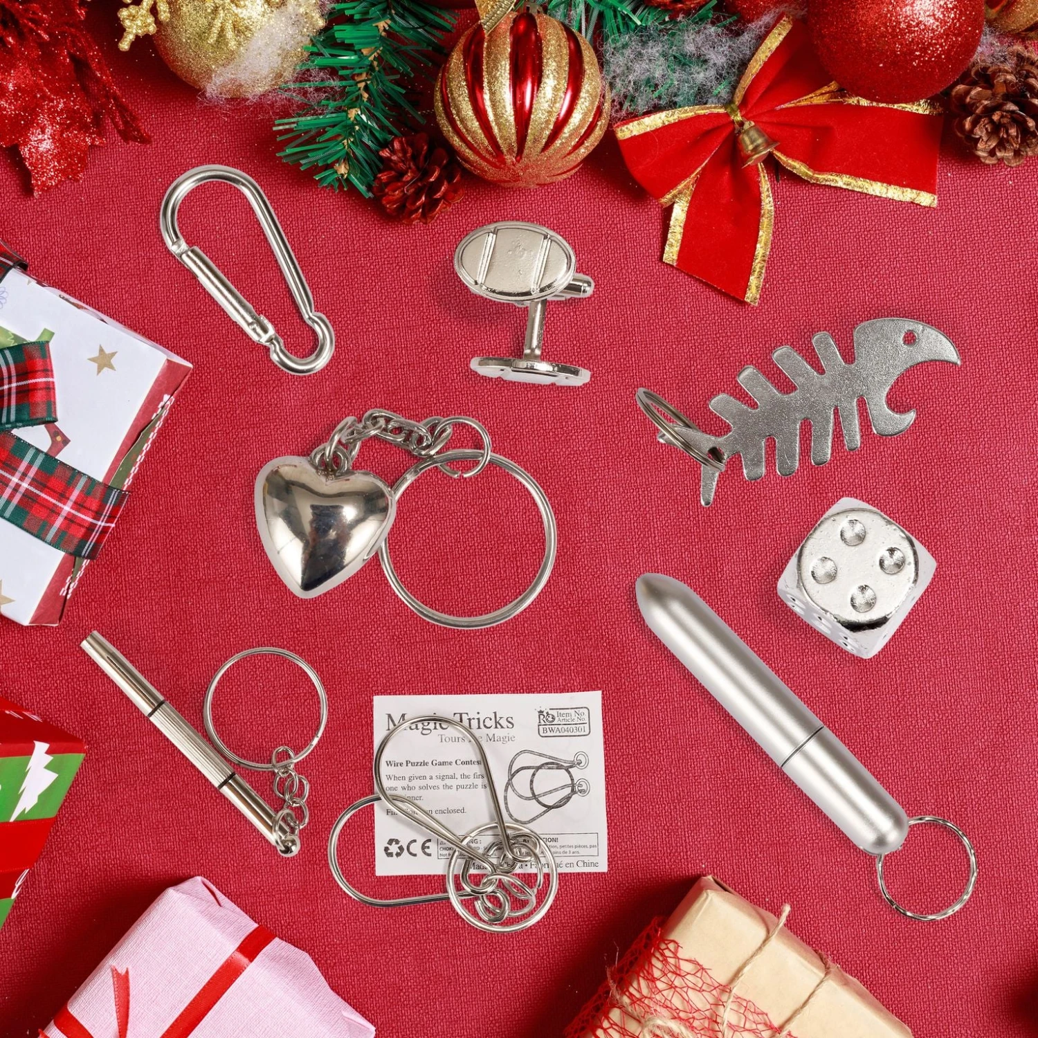 Christmas Party Table Favors (Red Green Snowflake), 8 Pack 5 Christmas Party Table Favors (Red Green Snowflake), 8 Pack - Image 3