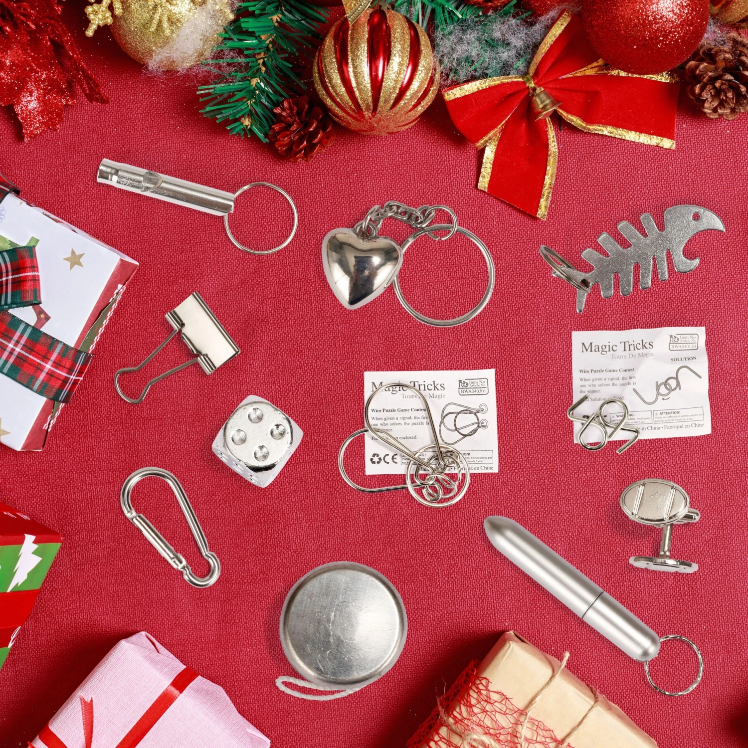 Christmas Party Table Favors (Red White Snowflake), 12 Pack 6 Christmas Party Table Favors (Red White Snowflake), 12 Pack - Image 4