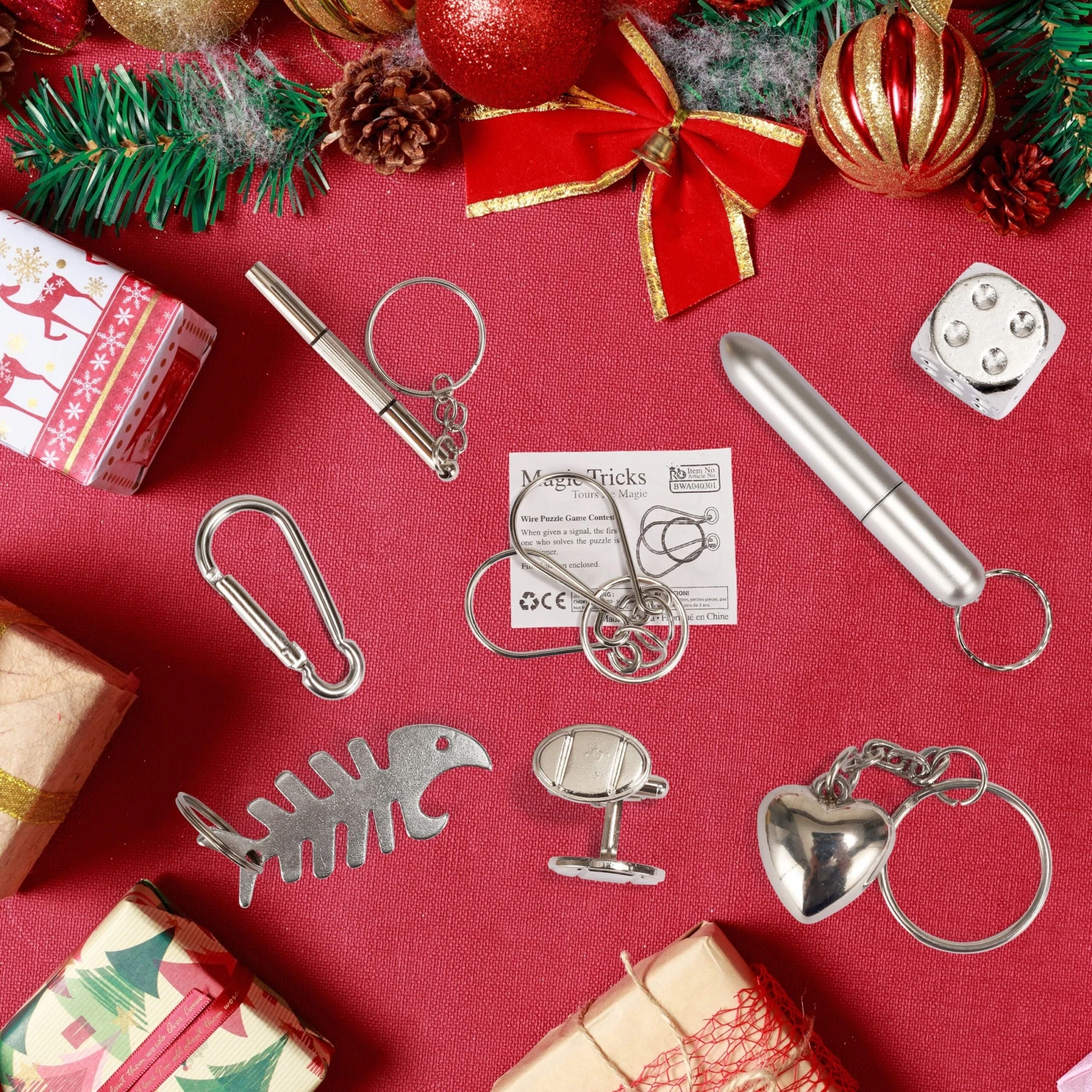 Christmas Party Table Favors (Red Green Plaid), 8 Pack 7 Christmas Party Table Favors (Red Green Plaid), 8 Pack - Image 5