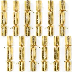 Christmas Party Table Favors (Gold Snowflake), 12 Pack