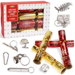 Christmas Party Table Favors (Red Gold Snowflake), 8 Pack 15 Christmas Party Table Favors (Red Gold Snowflake), 8 Pack -Xmas Supplies Shop 13987 8