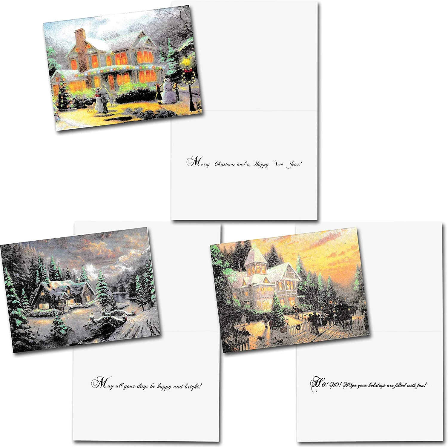 Christmas Snowy Town Greeting Cards Assortment With Envelopes 5 Christmas Snowy Town Greeting Cards Assortment With Envelopes - Image 3