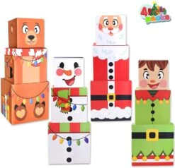 4 Christmas Characters Style Stacking Nesting Box Set, 12 Pcs 17 4 Christmas Characters Style Stacking Nesting Box Set, 12 Pcs -Xmas Supplies Shop 14021 1