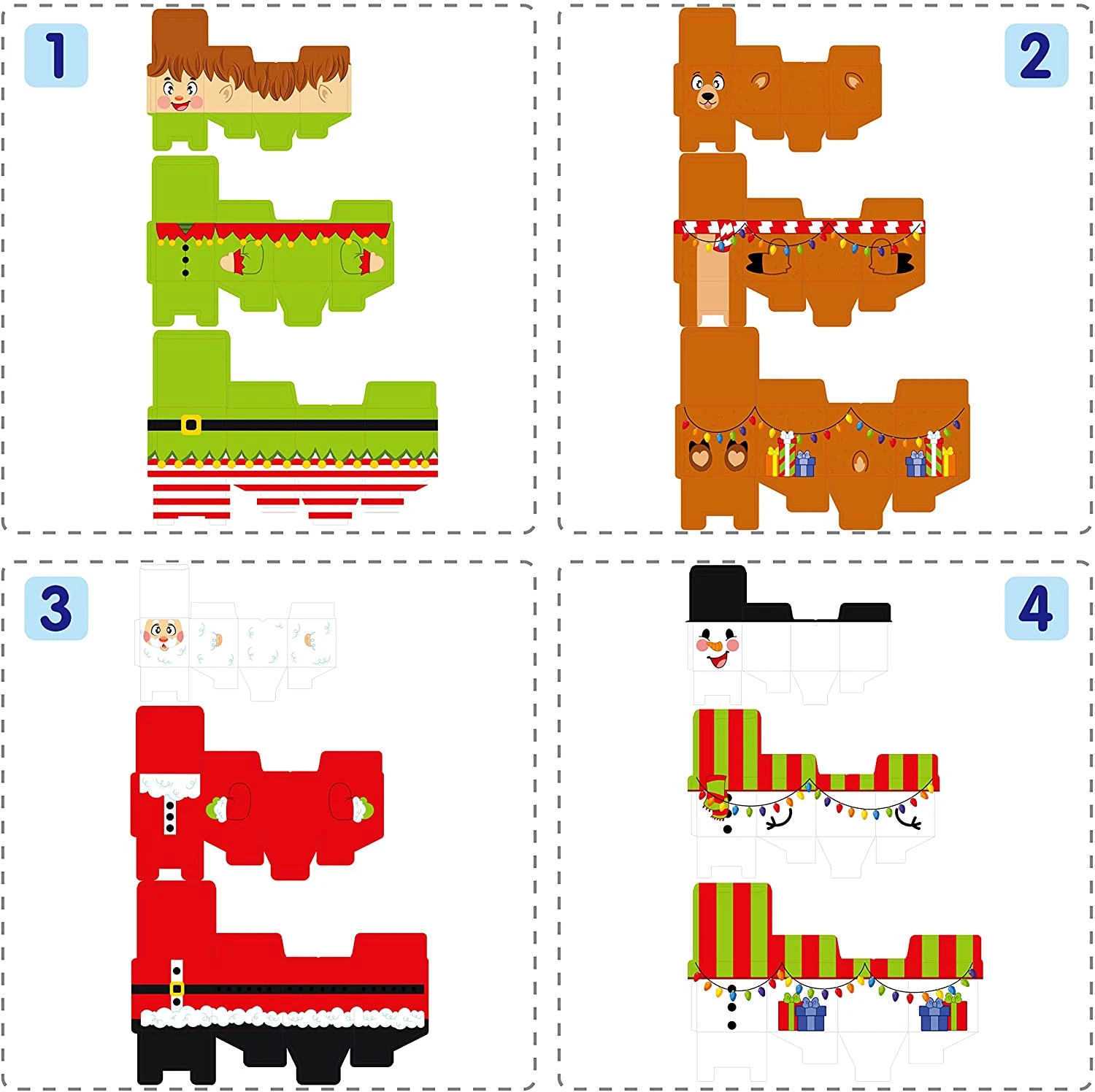 4 Christmas Characters Style Stacking Nesting Box Set, 12 Pcs 5 4 Christmas Characters Style Stacking Nesting Box Set, 12 Pcs - Image 3