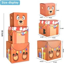 4 Christmas Characters Style Stacking Nesting Box Set, 12 Pcs 15 4 Christmas Characters Style Stacking Nesting Box Set, 12 Pcs -Xmas Supplies Shop 14021 5