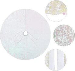 8" Sparkly Silver Sequin Christmas Tree Skirt 11 8" Sparkly Silver Sequin Christmas Tree Skirt -Xmas Supplies Shop 14035 3