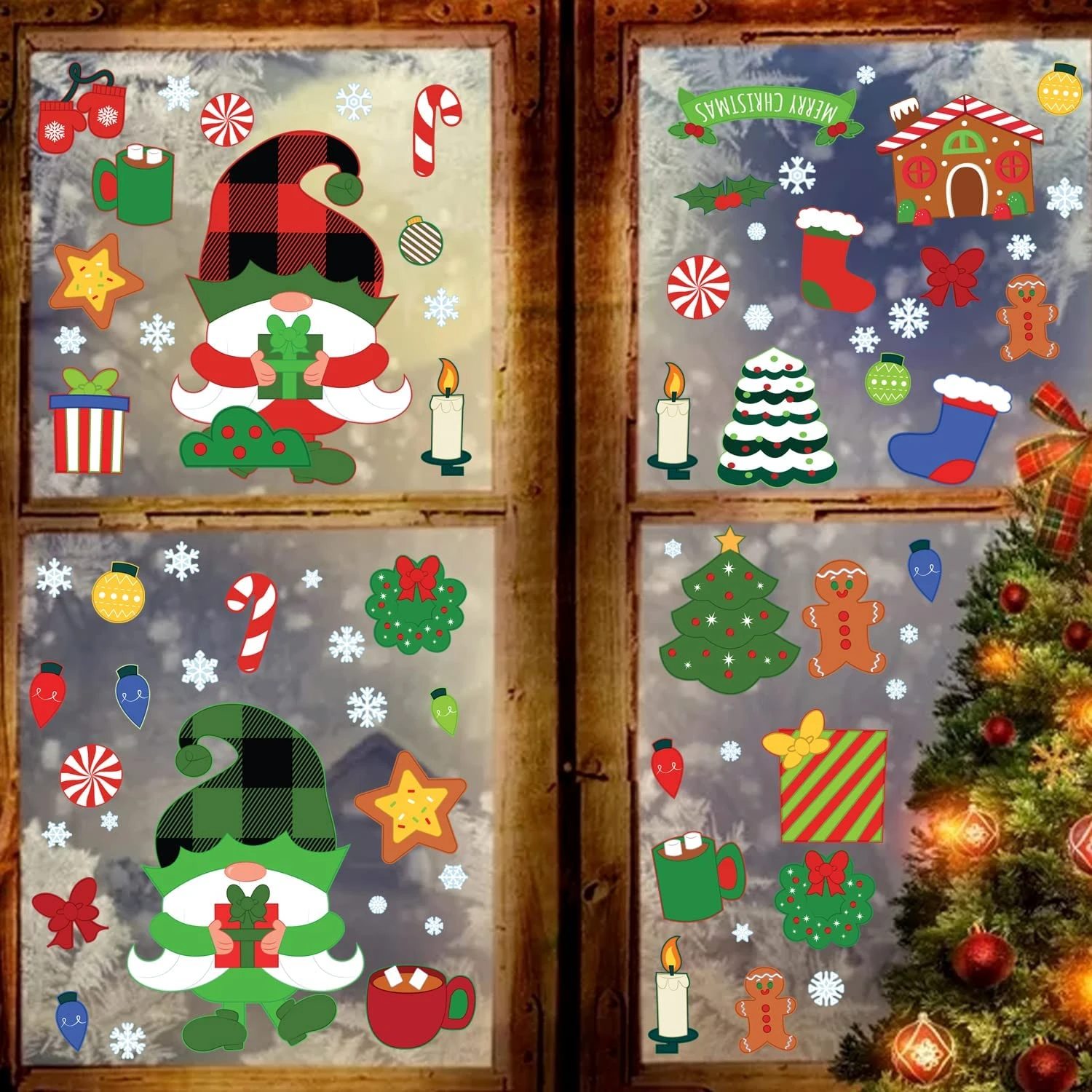 Christmas Window Clings (Gnome), 300 Pcs 4 Christmas Window Clings (Gnome), 300 Pcs - Image 2