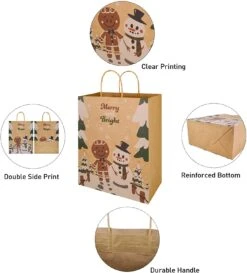 Christmas Kraft Paper Gift Bags With Twine Handles, 24 Pcs 11 Christmas Kraft Paper Gift Bags With Twine Handles, 24 Pcs -Xmas Supplies Shop 14056 3