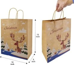 Christmas Kraft Paper Gift Bags With Twine Handles, 24 Pcs 13 Christmas Kraft Paper Gift Bags With Twine Handles, 24 Pcs -Xmas Supplies Shop 14056 5