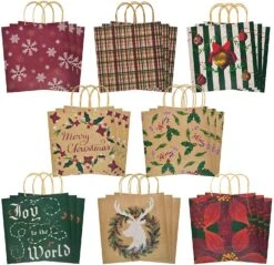 Large Pack Christmas Kraft Paper Bags With 8 Generic Vintage Drawstring, 24 Pcs 12 Large Pack Christmas Kraft Paper Bags With 8 Generic Vintage Drawstring, 24 Pcs -Xmas Supplies Shop 14057 2
