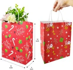 Christmas Red Themed Kraft Paper Gift Bags, 36 Pcs 15 Christmas Red Themed Kraft Paper Gift Bags, 36 Pcs -Xmas Supplies Shop 14062 5