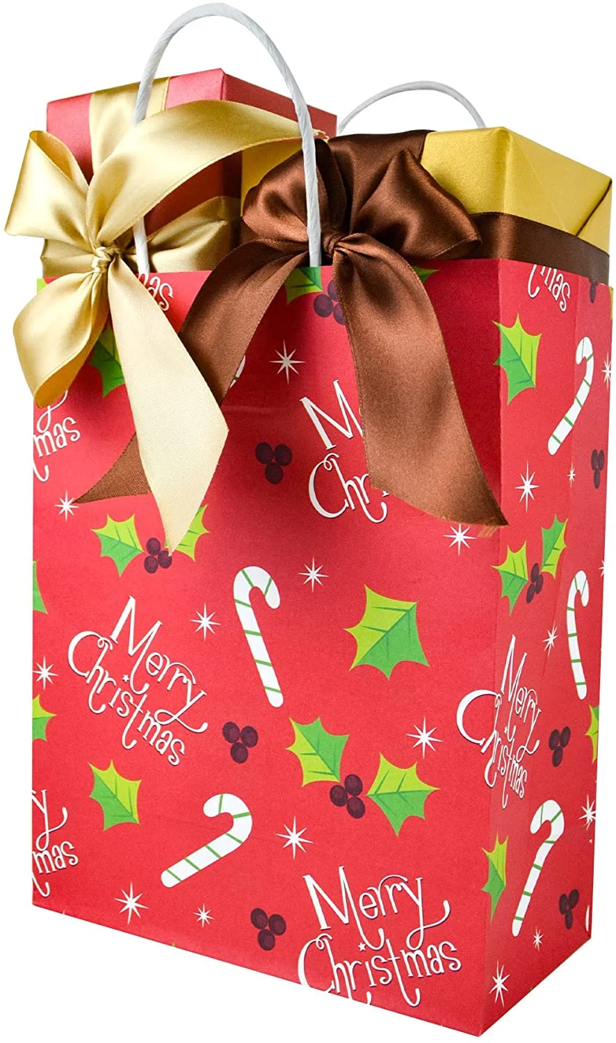 Christmas Red Themed Kraft Paper Gift Bags, 36 Pcs 9 Christmas Red Themed Kraft Paper Gift Bags, 36 Pcs - Image 7