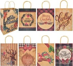 Christmas Vintage Style Gift Bag, 24 Pcs