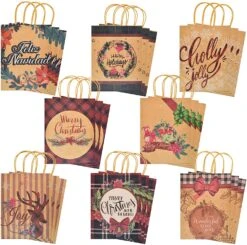 Christmas Vintage Style Gift Bag, 24 Pcs 14 Christmas Vintage Style Gift Bag, 24 Pcs -Xmas Supplies Shop 14067 3