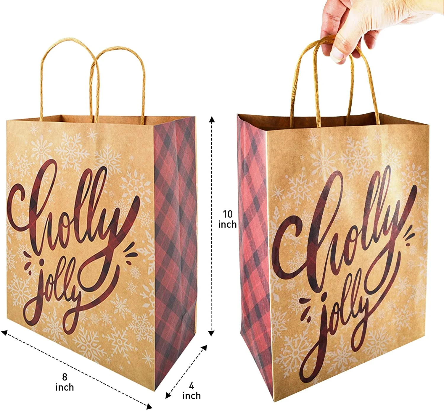 Christmas Vintage Style Gift Bag, 24 Pcs 8 Christmas Vintage Style Gift Bag, 24 Pcs - Image 6
