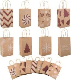 Small Christmas White & Red Themed Bag With Drawstring 8 Designs, 32 Pcs 11 Small Christmas White & Red Themed Bag With Drawstring 8 Designs, 32 Pcs -Xmas Supplies Shop 14068 3