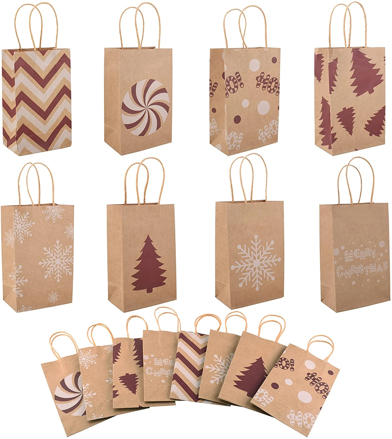 Small Christmas White & Red Themed Bag With Drawstring 8 Designs, 32 Pcs 5 Small Christmas White & Red Themed Bag With Drawstring 8 Designs, 32 Pcs - Image 3