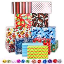 3 Size Nesting Box With 4 Christmas Design Set, 24 Pcs