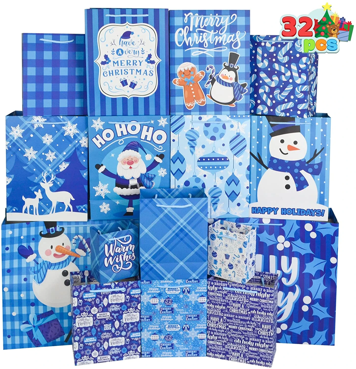 Blue Christmas Gift Bag, 32 Pcs 11 Blue Christmas Gift Bag, 32 Pcs - Image 9