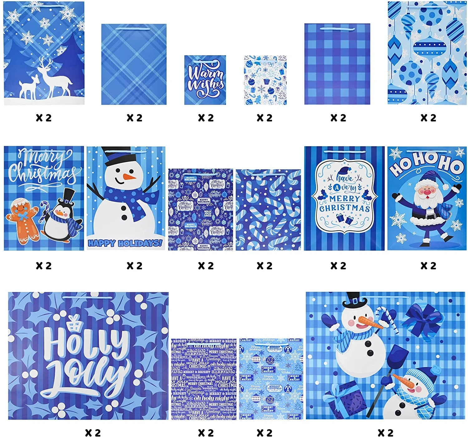 Blue Christmas Gift Bag, 32 Pcs 4 Blue Christmas Gift Bag, 32 Pcs - Image 2