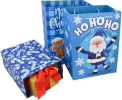Blue Christmas Gift Bag, 32 Pcs 16 Blue Christmas Gift Bag, 32 Pcs -Xmas Supplies Shop 14075 4