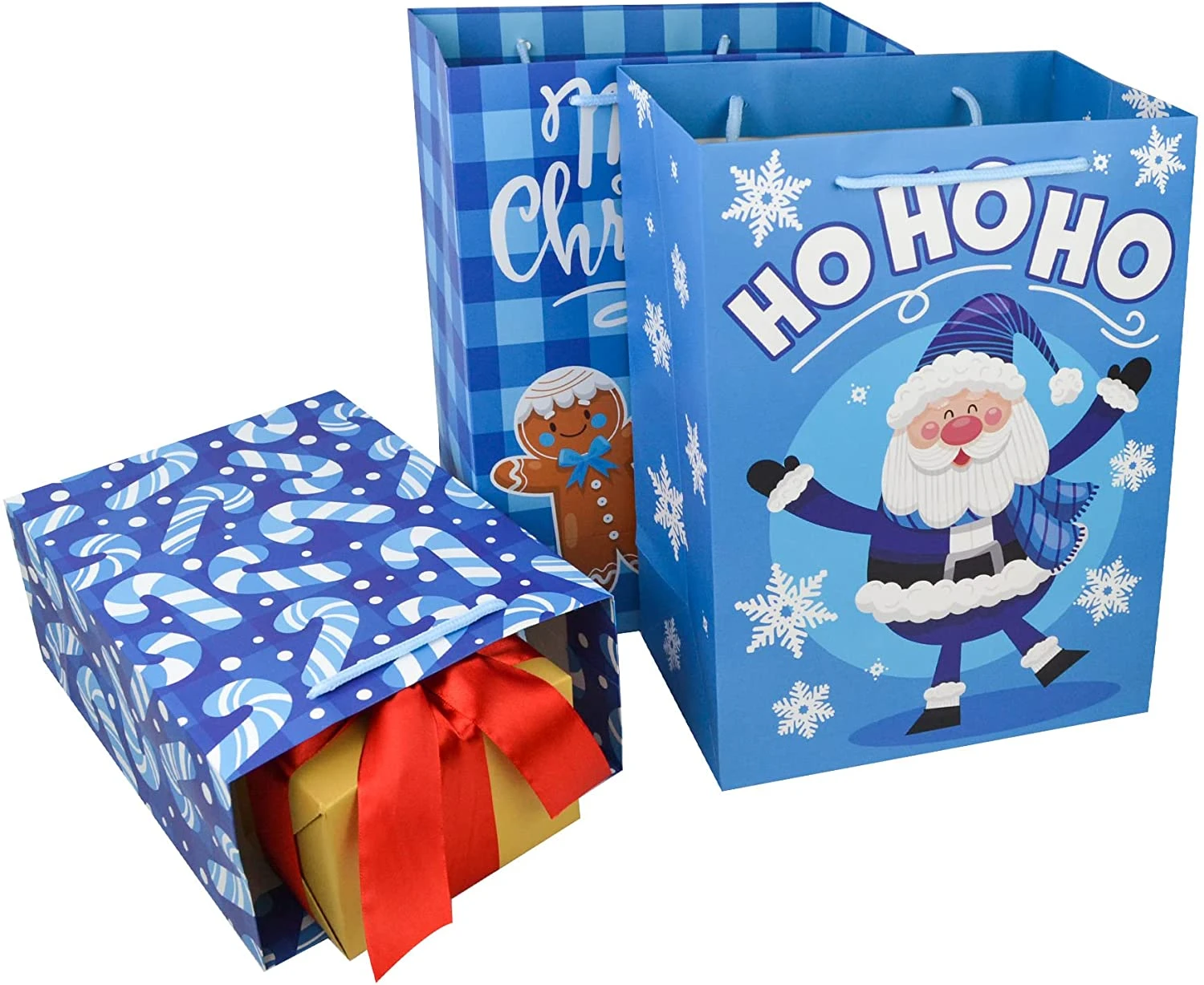 Blue Christmas Gift Bag, 32 Pcs 8 Blue Christmas Gift Bag, 32 Pcs - Image 6