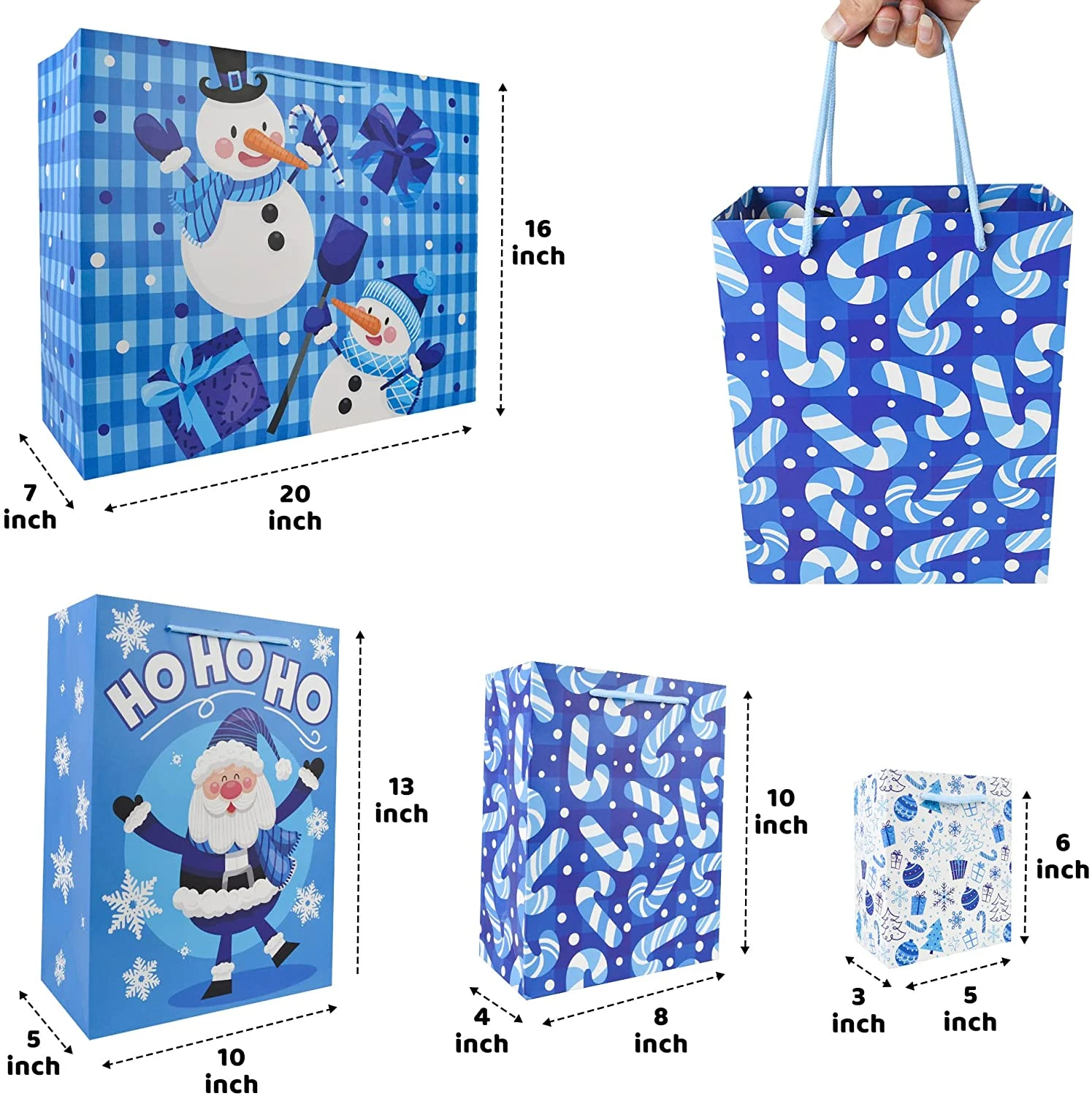 Blue Christmas Gift Bag, 32 Pcs 7 Blue Christmas Gift Bag, 32 Pcs - Image 5