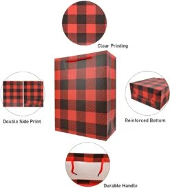 Christmas Red & Black Plaid Bag, 32 Pcs 11 Christmas Red & Black Plaid Bag, 32 Pcs -Xmas Supplies Shop 14077 3