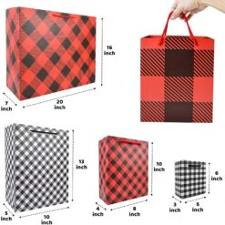 Christmas Red & Black Plaid Bag, 32 Pcs 12 Christmas Red & Black Plaid Bag, 32 Pcs -Xmas Supplies Shop 14077 4