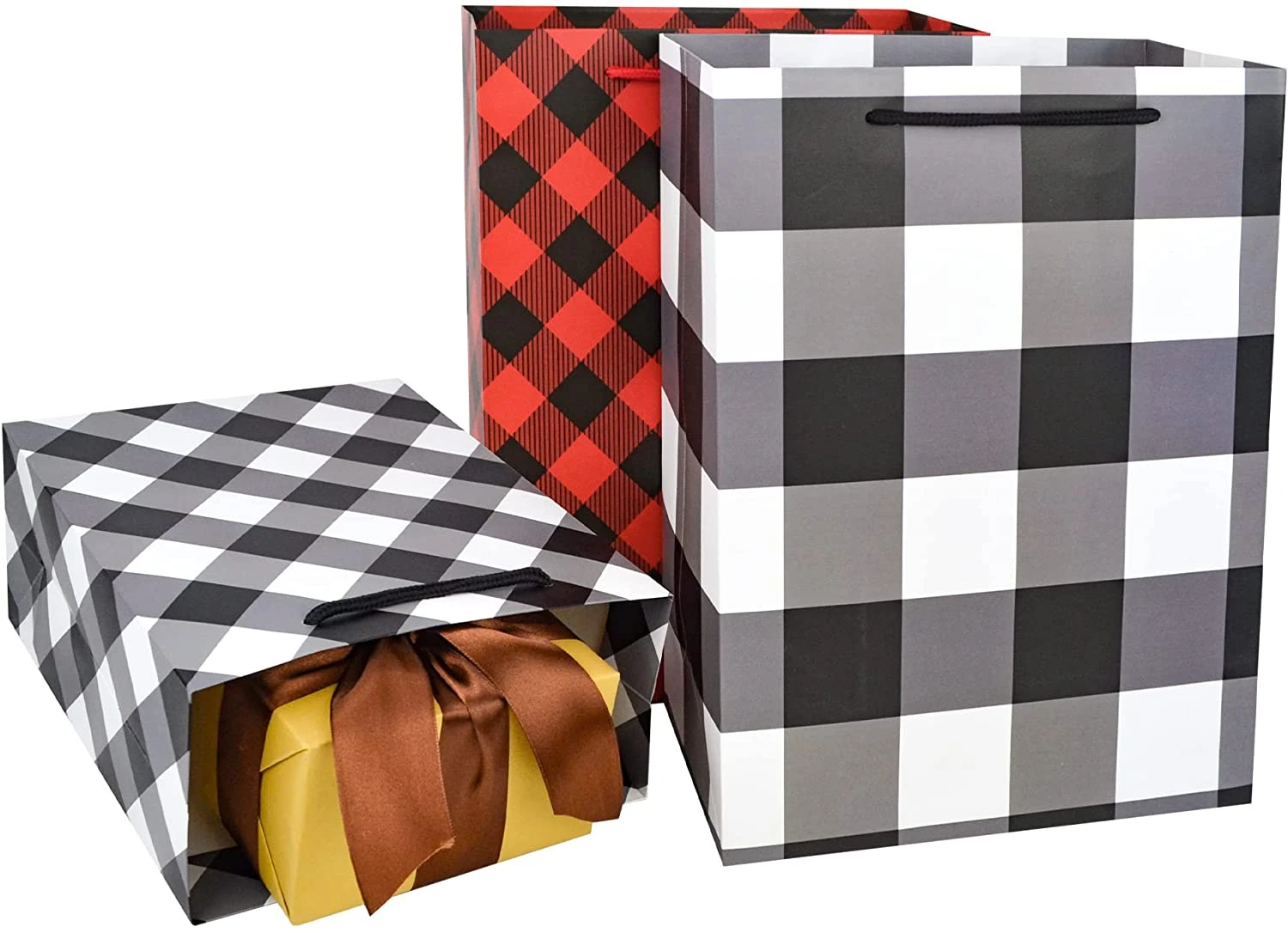 Christmas Red & Black Plaid Bag, 32 Pcs 7 Christmas Red & Black Plaid Bag, 32 Pcs - Image 5