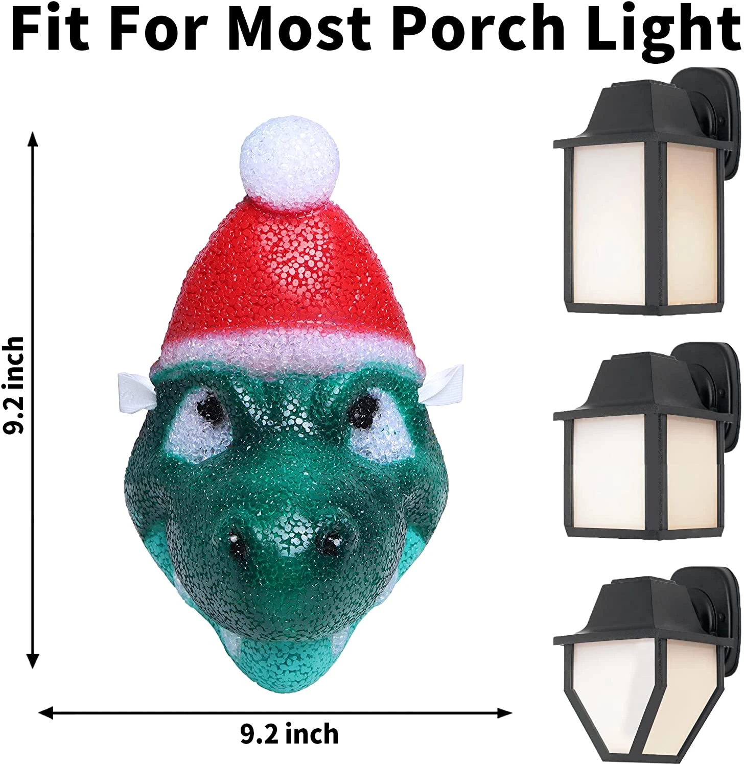Christmas Santa Hat Dino Light Cover, 2 Pcs 4 Christmas Santa Hat Dino Light Cover, 2 Pcs - Image 2