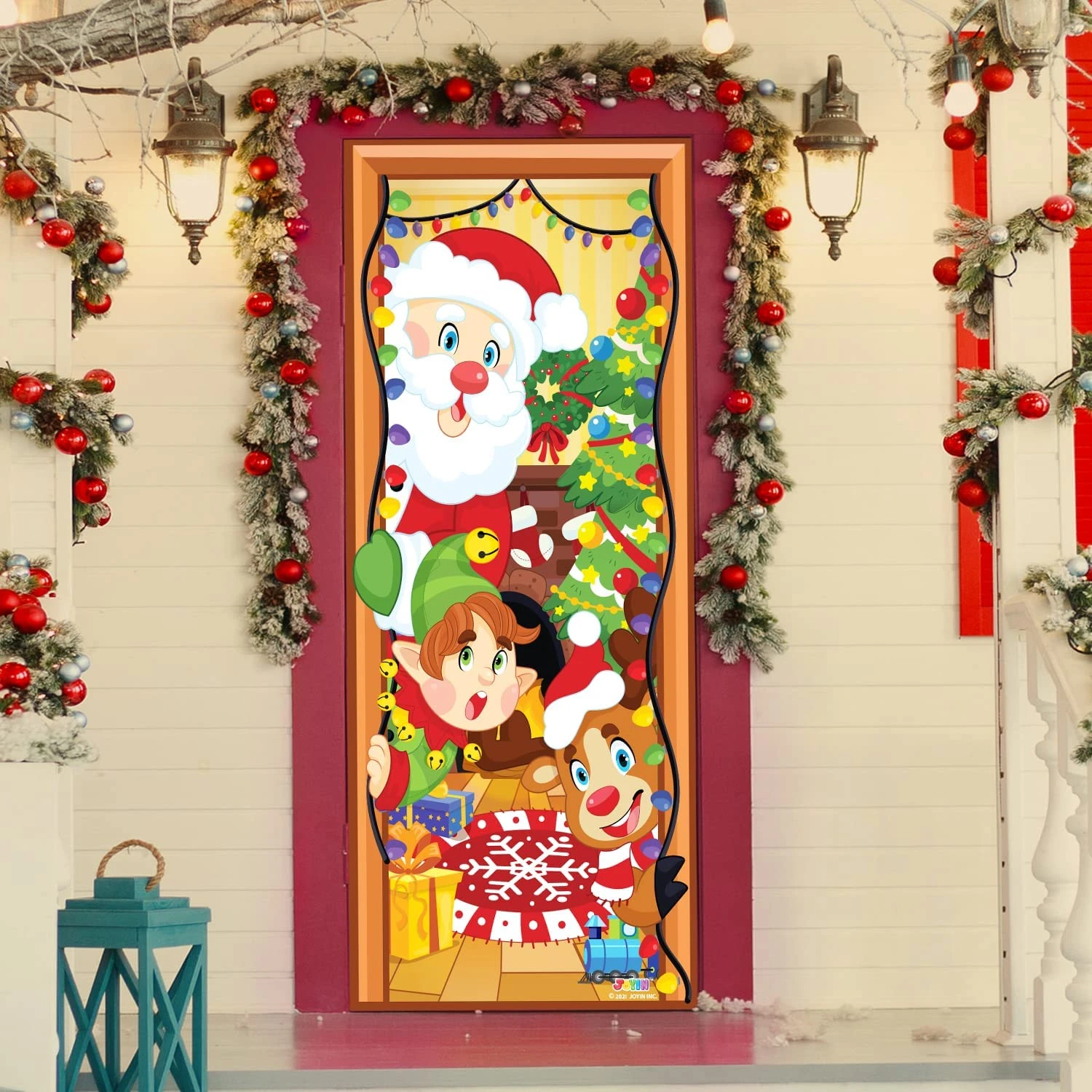 Christmas Door Cover With Window Clings 6 Christmas Door Cover With Window Clings - Image 4