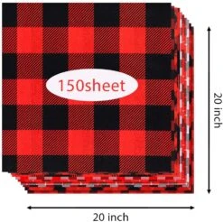 Plaid Christmas Wrapping Tissue Paper, 150 Sheets 11 Plaid Christmas Wrapping Tissue Paper, 150 Sheets -Xmas Supplies Shop 14183 3