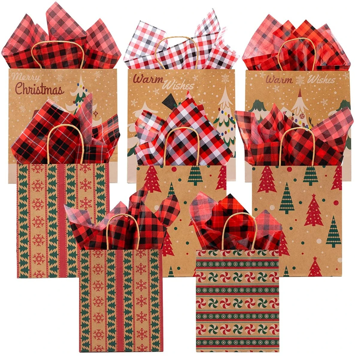 Plaid Christmas Wrapping Tissue Paper, 150 Sheets 6 Plaid Christmas Wrapping Tissue Paper, 150 Sheets - Image 4